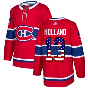 Kinder Montreal Canadiens Eishockey Trikot Peter Holland #13 Authentic Rot USA Flag Fashion